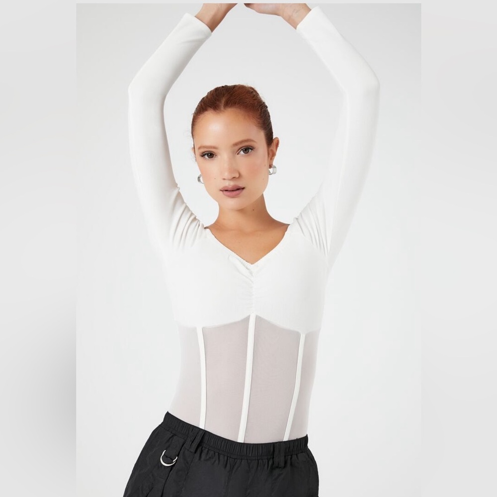 NWT! White Sheer corset bodysuit